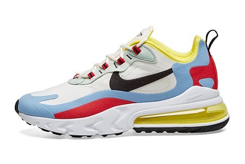 Nike Air Max 270 React yellow, Light Blue & Red