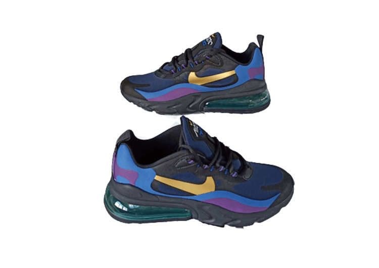 Nike Air Max 270 React LIGHT PURPLE-NAVY BLUE-GOLDEN LOGO – תמונה 3