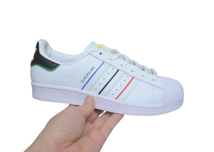 נעלי אדידס-ADIDAS Stan Smith - Anniversary White Rainbow Bar – תמונה 4