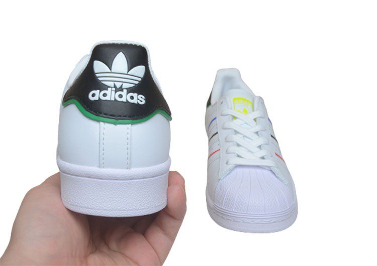 נעלי אדידס-ADIDAS Stan Smith - Anniversary White Rainbow Bar – תמונה 8