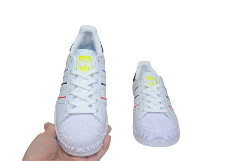 נעלי אדידס-ADIDAS Stan Smith - Anniversary White Rainbow Bar – תמונה 6
