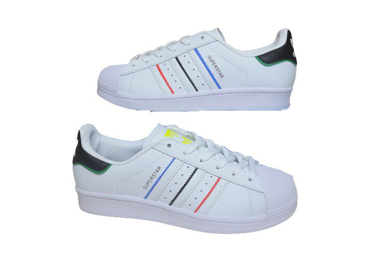 נעלי אדידס-ADIDAS Stan Smith - Anniversary White Rainbow Bar – תמונה 7
