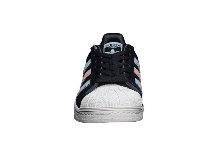 נעלי אדידס-ADIDAS Stan Smith - Black - Light Pink - Sky Blue – תמונה 3