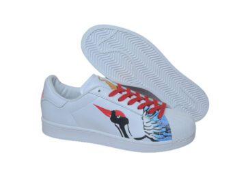 נעלי אדידס-ADIDAS Stan Smith - Red-Blue