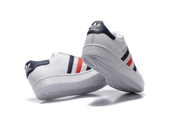 נעלי אדידס-ADIDAS Stan Smith - Shell Head White Dark Blue Red