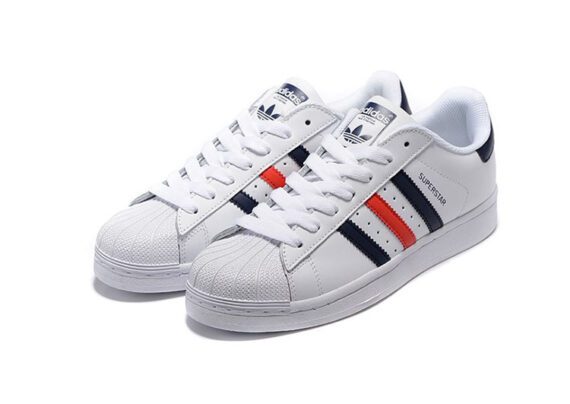 נעלי אדידס-ADIDAS Stan Smith - Shell Head White Dark Blue Red