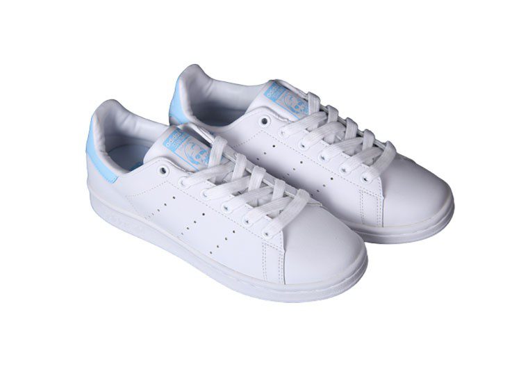 נעלי אדידס-ADIDAS Stan Smith - White Light Blue Tail – תמונה 5