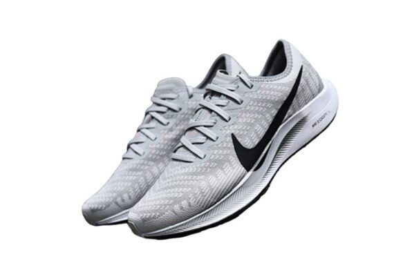 נעלי נייק-NIKE AIR ZOOM PEGASUS 36 - Light Gray & Black Logo