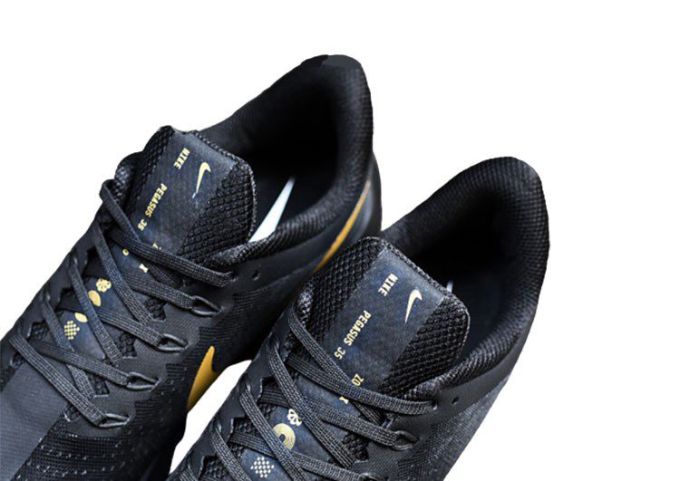 נעלי נייק-Nike Zoom Pegasus 35 Black-Golden – תמונה 7