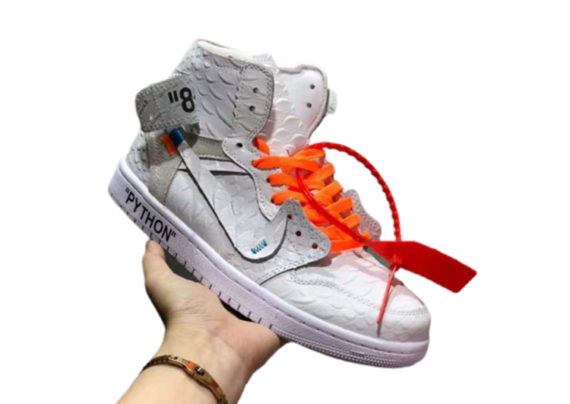 נעלי נייק-Nike air force 1 high WHITE-ORANGE