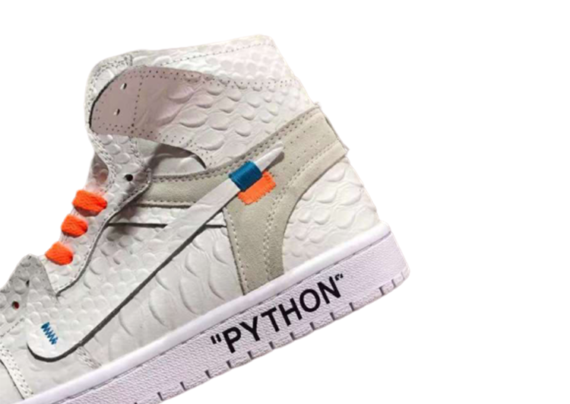 נעלי נייק-Nike air force 1 high WHITE-ORANGE