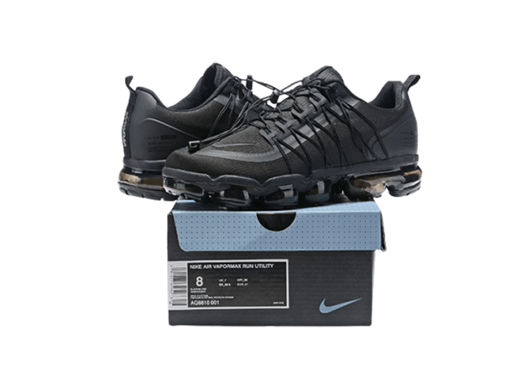 נעלי נייק-NIKE AIR VAPROMAX 2019 - BLACK-BLACK LOGO – תמונה 2