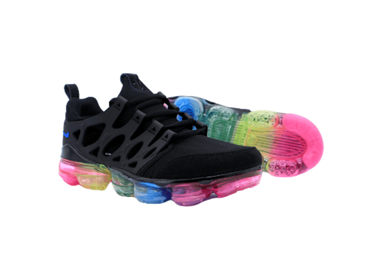 נעלי נייק-NIKE AIR VAPROMAX 2019 - BLACK-BOTTOM MULTICOLORED – תמונה 3