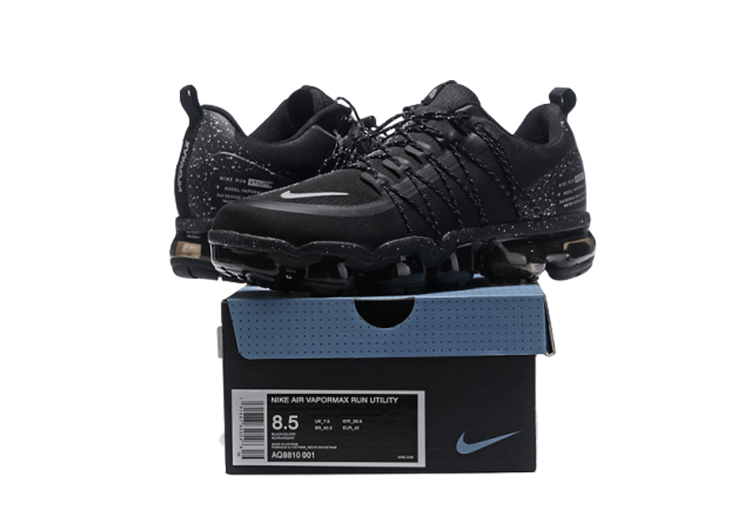 נעלי נייק-NIKE AIR VAPROMAX 2019 - FULL-BLACK - WHITE LOGO – תמונה 3