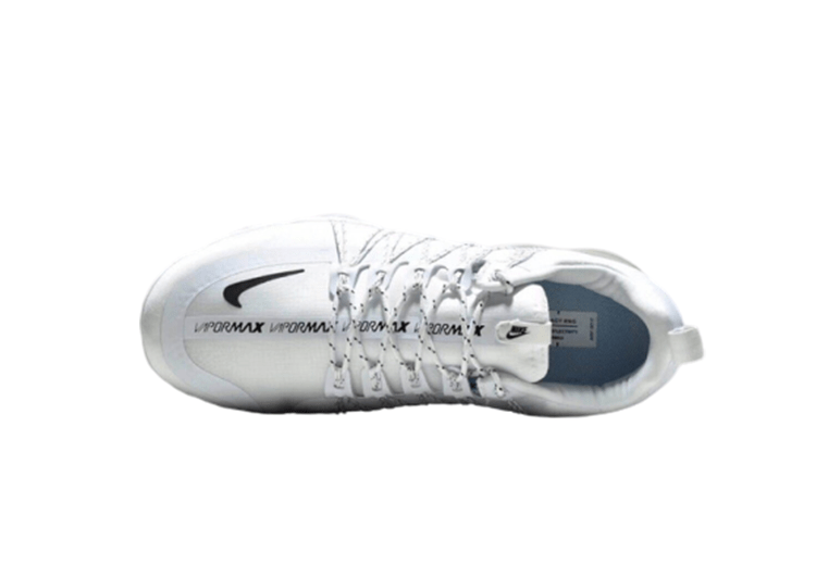 נעלי נייק-NIKE AIR VAPROMAX 2019 - FULL WHITE - BLACK LOGO – תמונה 8