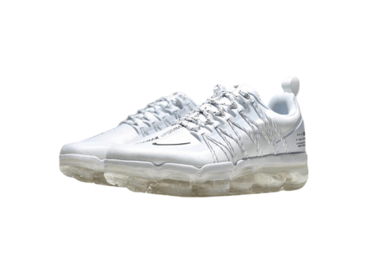 נעלי נייק-NIKE AIR VAPROMAX 2019 - FULL WHITE - BLACK LOGO – תמונה 2