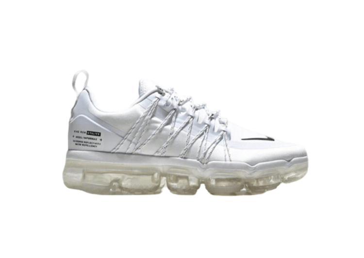נעלי נייק-NIKE AIR VAPROMAX 2019 - FULL WHITE - BLACK LOGO – תמונה 7