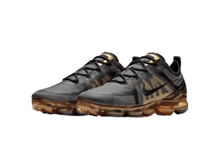 נעלי נייק-NIKE AIR VAPROMAX 2019 - GRAY-BROWN-BLACK LOGO – תמונה 2