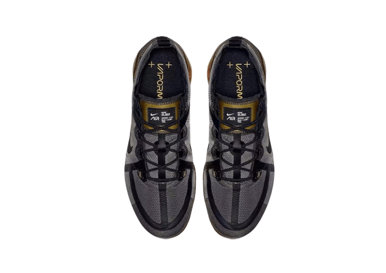 נעלי נייק-NIKE AIR VAPROMAX 2019 - GRAY-BROWN-BLACK LOGO – תמונה 3