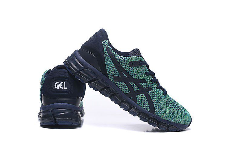 נעלי אסיקס-ASICS - KNIT 2 - Dark Green - Blue – תמונה 4