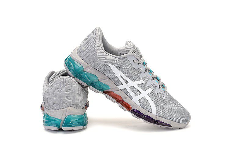 נעלי אסיקס-ASICS - QUANTUM - Acquard Noodles JCQ - Light Gray Blue - Female – תמונה 5