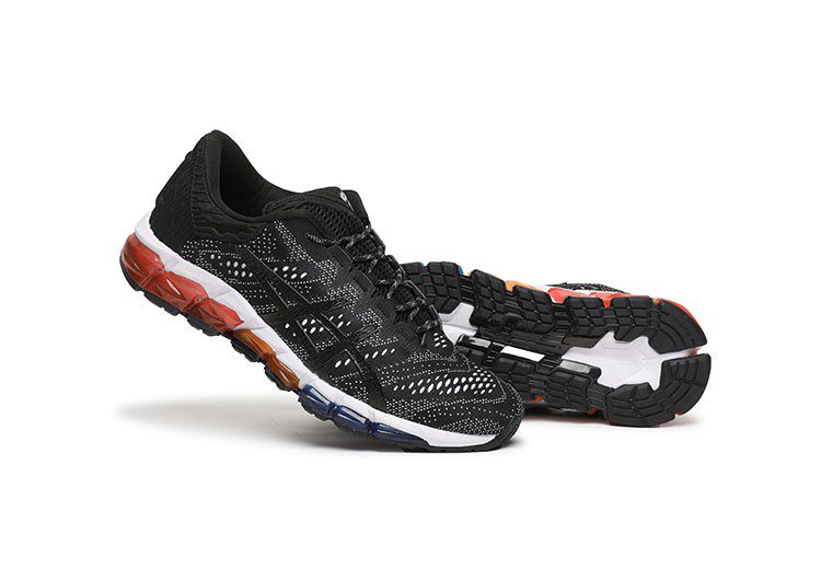 נעלי אסיקס-ASICS - QUANTUM - Jacquard Noodle JCQ - Black & White Blue ORG Red – תמונה 5