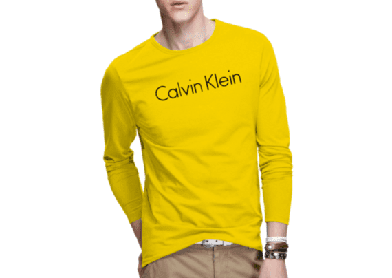 CK Long Sleeve Round Neck-Yellow