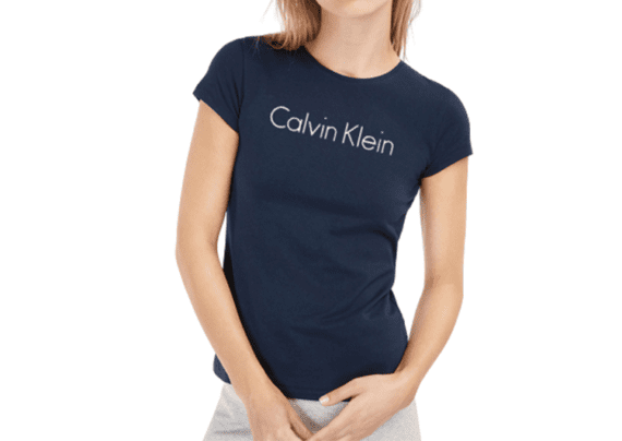 CK Round Neck Short Sleeve Women-Navy Blue