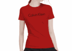 CK Round Neck Short Sleeve Women-Red
