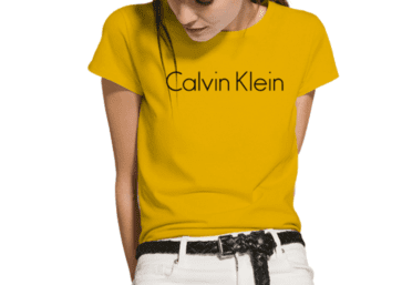 CK Round Neck Short Sleeve Women-Yellow