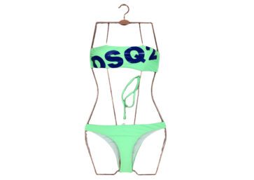 DSQUARED2 BIKINI WOMEN-Light Green & Navy Blue