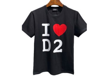 DSQUARED2 TSHIRT MEN SHORT - Black Red & White