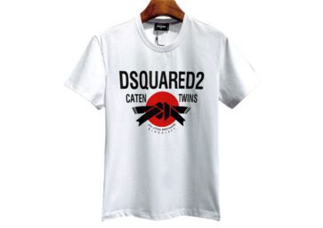 DSQUARED2 TSHIRT MEN SHORT - White and Black - Red Logo