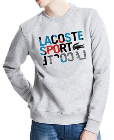 לקוסט-LACSOTE  SWETER MEN DESGIN- GRAY