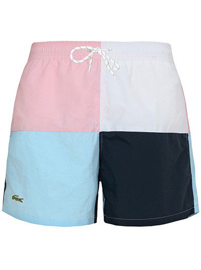 לקוסט-LACOSTE SWIM BEACH MEN - Sky-Blue & Light-Pink