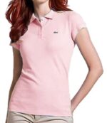 לקוסט-LACSOTE TSHIRT WOMEN POLO SHORT- Light-Pink
