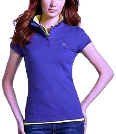 לקוסט-LACSOTE TSHIRT WOMEN POLO SHORT- Purple
