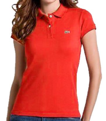 לקוסט-LACSOTE TSHIRT WOMEN POLO SHORT- Red