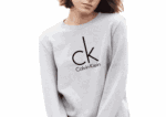 Large CK Round Neck Sweater Women-Gray