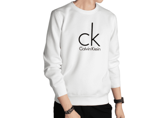 Large CK round neck sweater men-White