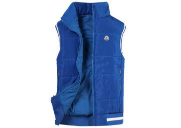 מונקלר-MONCLER VEST MEN-Blue & White Border