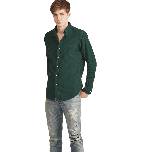 ראלף לורן-RL SHIRT MEN'S LONG GREEN – תמונה 3