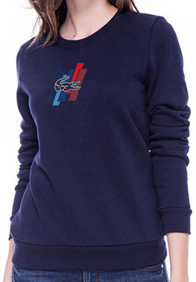 לקוסט-LACSOTE SWETER WOMEN DESGIN- NAVY BLUE