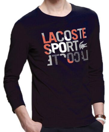 לקוסט-LACSOTE TSHIRT MEN LONG DESGIN - BLACK