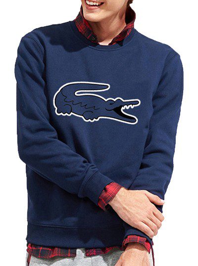 לקוסט-LACSOTE SWETER MEN DESGIN- NAVY BLUE