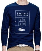 לקוסט-LACSOTE TSHIRT MEN LONG DESGIN - NAVY BLUE