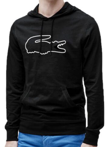 לקוסט-LACSOTE HOODIES MEN DESGIN - BLACK