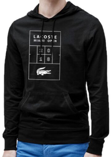 לקוסט-LACSOTE HOODIES MEN DESGIN - BLACK