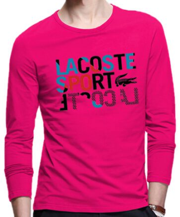 לקוסט-LACSOTE TSHIRT MEN LONG DESGIN - PINK