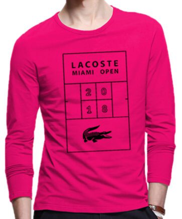 לקוסט-LACSOTE TSHIRT MEN LONG DESGIN - PINK